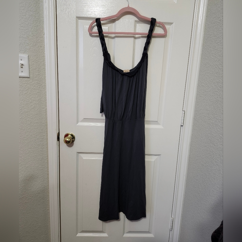 Ella Moss Anthropologie Vintage y2k Braided Scoop Neck Midi Dress S